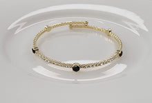 Stackable Opal/Clear Stone with Gold Metal Bracelet - Assorted Colors
