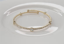 Stackable Opal/Clear Stone with Gold Metal Bracelet - Assorted Colors