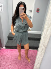 Ruffle Romper - Charcoal
