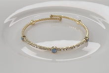 Stackable Opal/Clear Stone with Gold Metal Bracelet - Assorted Colors
