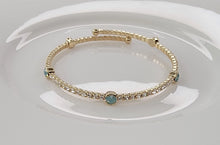 Stackable Opal/Clear Stone with Gold Metal Bracelet - Assorted Colors