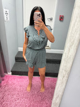 Ruffle Romper - Charcoal