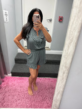 Ruffle Romper - Charcoal