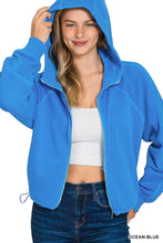 FLEECE PIGMENT DYE ZIP UP HOODIE W POCKETS - ASSORTED COLORS
