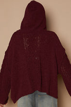 POL V-neck hooded cable knit chenille sweater - Assorted Colors