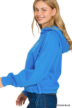 FLEECE PIGMENT DYE ZIP UP HOODIE W POCKETS - ASSORTED COLORS