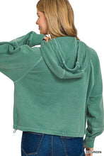 FLEECE PIGMENT DYE ZIP UP HOODIE W POCKETS - ASSORTED COLORS