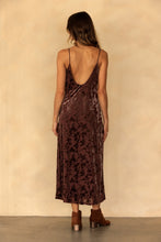 Dark Plum Floral Velvet Maxi Slip Dress