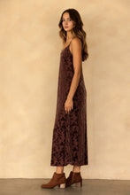 Dark Plum Floral Velvet Maxi Slip Dress
