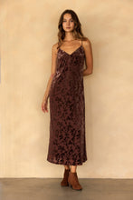 Dark Plum Floral Velvet Maxi Slip Dress