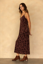 Dark Plum Floral Velvet Maxi Slip Dress