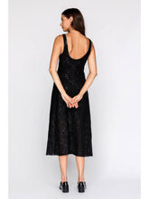 Sequin Lace Midi Dress - Black