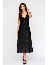 Sequin Lace Midi Dress - Black