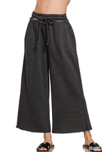 ACID WASH FLEECE PALAZZO SWEATPANTS WITH POCKETS - ASSORTED COLORS