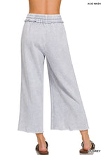 ACID WASH FLEECE PALAZZO SWEATPANTS WITH POCKETS - ASSORTED COLORS