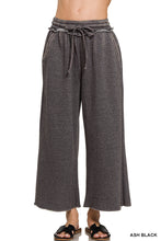 ACID WASH FLEECE PALAZZO SWEATPANTS WITH POCKETS - ASSORTED COLORS