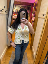 POL V-neck short sleeve relaxed fit cardigan - Natural/Olive