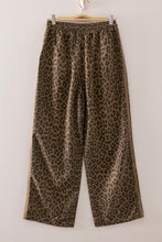 Leopard Printed Cotton Twill Contrast Tape Detail Pants