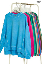 FRENCH TERRY PIGMENT DYE & ENZYME WASHING PULLOVER - ASSORTED COLORS
