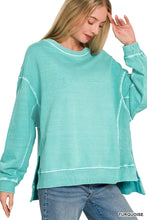 FRENCH TERRY PIGMENT DYE & ENZYME WASHING PULLOVER - ASSORTED COLORS
