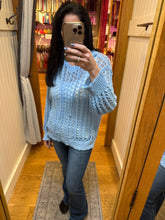 POL V-neck long sleeve regular fit airy thin sweater hoodie top- Tangerine or Powder Blue