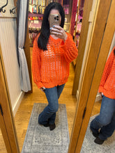 POL V-neck long sleeve regular fit airy thin sweater hoodie top- Tangerine or Powder Blue