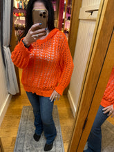 POL V-neck long sleeve regular fit airy thin sweater hoodie top- Tangerine or Powder Blue