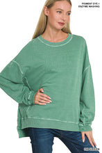 FRENCH TERRY PIGMENT DYE & ENZYME WASHING PULLOVER - ASSORTED COLORS