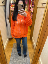 POL V-neck long sleeve regular fit airy thin sweater hoodie top- Tangerine or Powder Blue