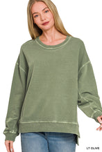 FRENCH TERRY PIGMENT DYE & ENZYME WASHING PULLOVER - ASSORTED COLORS