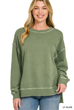 FRENCH TERRY PIGMENT DYE & ENZYME WASHING PULLOVER - ASSORTED COLORS