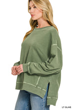 FRENCH TERRY PIGMENT DYE & ENZYME WASHING PULLOVER - ASSORTED COLORS
