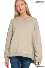 FRENCH TERRY PIGMENT DYE & ENZYME WASHING PULLOVER - ASSORTED COLORS