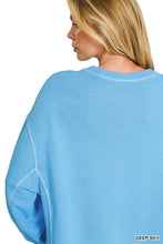 FRENCH TERRY PIGMENT DYE & ENZYME WASHING PULLOVER - ASSORTED COLORS