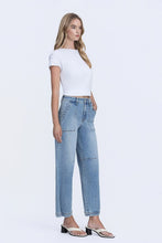 Flying Monkey Super High Rise Button Snap Hem Barrel Leg Jeans