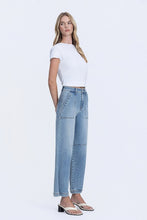 Flying Monkey Super High Rise Button Snap Hem Barrel Leg Jeans