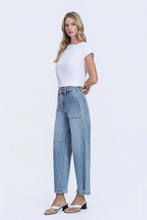 Flying Monkey Super High Rise Button Snap Hem Barrel Leg Jeans