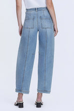 Flying Monkey Super High Rise Button Snap Hem Barrel Leg Jeans