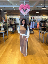 Color Block Denim Drawstring Pants - Ashed Black or Brown Sugar