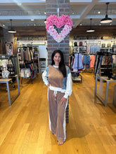 Color Block Denim Drawstring Pants - Ashed Black or Brown Sugar