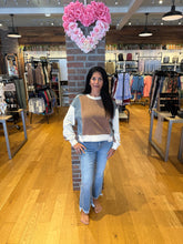 Color Block Denim Drawstring Pants - Ashed Black or Brown Sugar