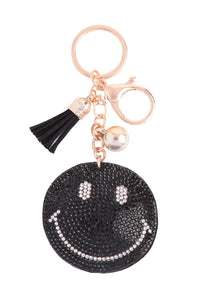 Smile Face Keychain - White or Black 🙂