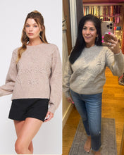 Floral Embroidery Sweater - Mocha