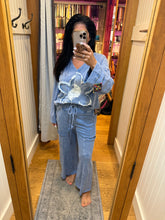 Mineral Wash Wide Leg Pants - Denim Blue