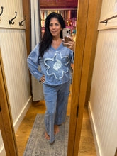 Mineral Wash Wide Leg Pants - Denim Blue