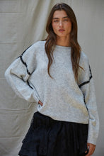 Manon Whipstitch Sweater - Light Heather Grey