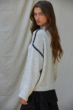 Manon Whipstitch Sweater - Light Heather Grey