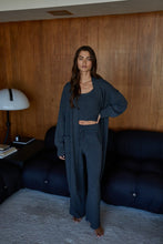 Staycation Open Front Cardigan - Charcoal