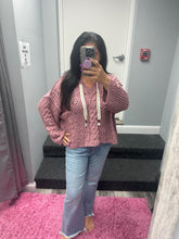 POL V-neck hooded cable knit chenille sweater - Assorted Colors