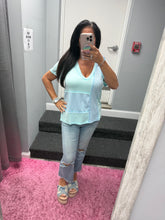 POL short sleeve, relaxed fit ,V-neckline jersey tee - Aqua, Black, Off White